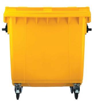 Eurocontainer din plastic cu capac plat, 1100 l, galben - Pret | Preturi Eurocontainer din plastic cu capac plat, 1100 l, galben