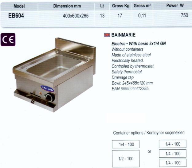 BAIN MARIE DE BANC-LINIA 600- Model:CLR.8. EB 604 - Pret | Preturi BAIN MARIE DE BANC-LINIA 600- Model:CLR.8. EB 604