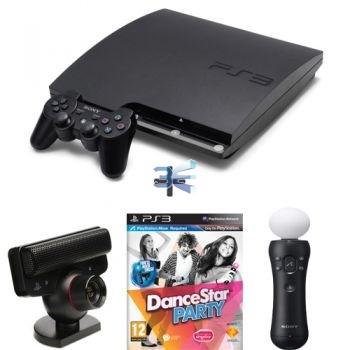 Sony PlayStation 3 Slim 320GB Black + joc DanceStar Party + Move Starter Pack + Transport Gratuit - Pret | Preturi Sony PlayStation 3 Slim 320GB Black + joc DanceStar Party + Move Starter Pack + Transport Gratuit