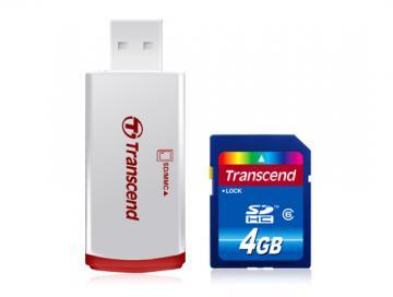Card memorie TRANSCEND Secure Digital 4GB + Card Reader - Pret | Preturi Card memorie TRANSCEND Secure Digital 4GB + Card Reader