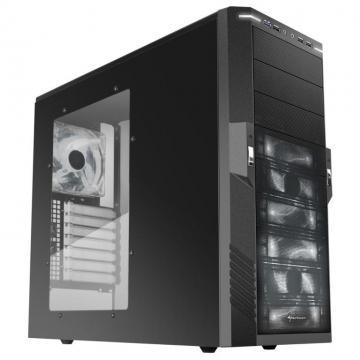 Carcasa fara sursa T9 Value Midi ATX, capac transparent, front USB si audio, negru cu alb (4044951011414) Sharkoon - Pret | Preturi Carcasa fara sursa T9 Value Midi ATX, capac transparent, front USB si audio, negru cu alb (4044951011414) Sharkoon