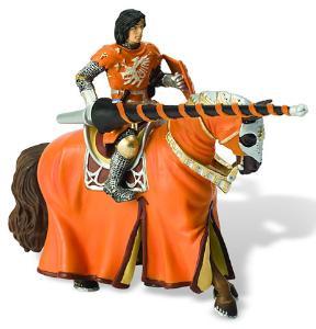 Bullyland - Cavaler cu cal pentru turnir orange - Pret | Preturi Bullyland - Cavaler cu cal pentru turnir orange