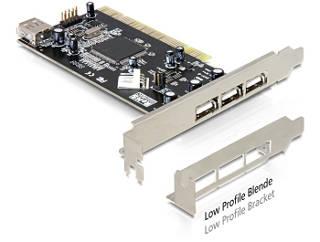 Placa PCI 3 + 1 porturi USB 2.0, low profile, Delock 89197 - Pret | Preturi Placa PCI 3 + 1 porturi USB 2.0, low profile, Delock 89197