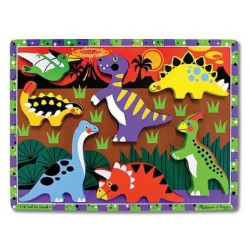 Melissa Doug puzzle lemn in relief dinozauri - Pret | Preturi Melissa Doug puzzle lemn in relief dinozauri