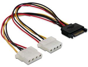 Cablu Y alimentare 2 X Molex F - SATA M Delock 65159 - Pret | Preturi Cablu Y alimentare 2 X Molex F - SATA M Delock 65159