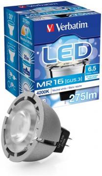 Bec tip LED MR16 GU5.3, 6.5W, 12V, 4200K, 275 lumeni, Verbatim (52026) - Pret | Preturi Bec tip LED MR16 GU5.3, 6.5W, 12V, 4200K, 275 lumeni, Verbatim (52026)