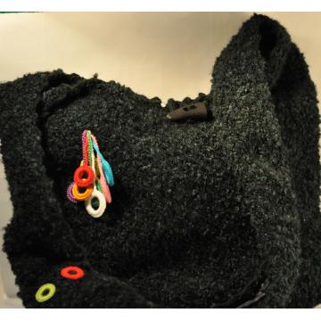 Traista tricotata din lana cu inele - Pret | Preturi Traista tricotata din lana cu inele