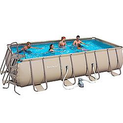 Bestway - Set piscina cadru metalic rectangular - Pret | Preturi Bestway - Set piscina cadru metalic rectangular