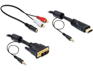 Cablu Delock HDMI la DVI (T-T), audio, 2m 84455 - Pret | Preturi Cablu Delock HDMI la DVI (T-T), audio, 2m 84455