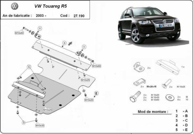 Vand Scut motor metalic Volkswagen Touareg R5 dupa 2003 - Pret | Preturi Vand Scut motor metalic Volkswagen Touareg R5 dupa 2003