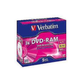 Verbatim DVD-RAM 3X 4.7GB Matt Silver Jewel Case (5 buc) - Pret | Preturi Verbatim DVD-RAM 3X 4.7GB Matt Silver Jewel Case (5 buc)