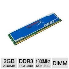 Memorie Kingston HyperX Blu 2GB DDR3 1600MHz CL9 KHX1600C9D3B1/2G - Pret | Preturi Memorie Kingston HyperX Blu 2GB DDR3 1600MHz CL9 KHX1600C9D3B1/2G