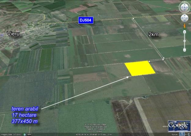 Teren agricol, 17 hectare situat in judetul Giurgiu - Pret | Preturi Teren agricol, 17 hectare situat in judetul Giurgiu