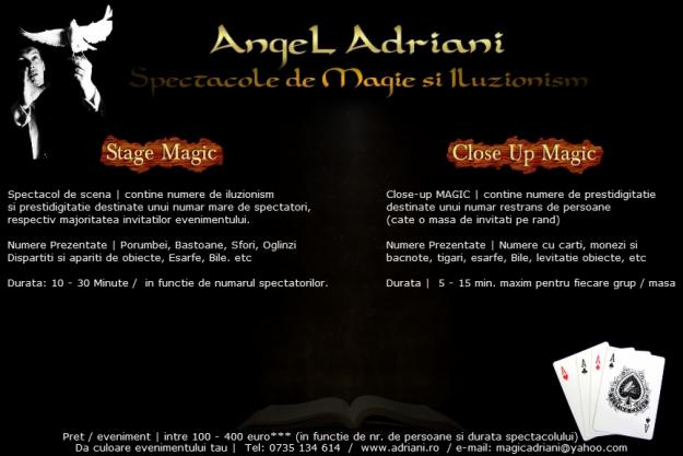 AngeL Adriani - Spectacole de Magie si Iluzionism - Pret | Preturi AngeL Adriani - Spectacole de Magie si Iluzionism