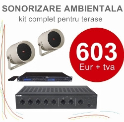 Sisteme de sonorizare ambientala, instalatii audio terase - Pret | Preturi Sisteme de sonorizare ambientala, instalatii audio terase