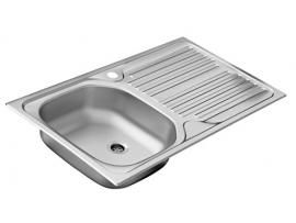 Chiuveta inox pentru blat 43.5x76x0.6 anticalcar cu preaplin - Pret | Preturi Chiuveta inox pentru blat 43.5x76x0.6 anticalcar cu preaplin