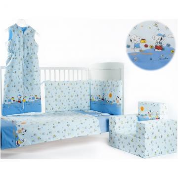 Lenjerie de pat pentru bebelusi BebeDeco Snoopy catelusul 3 piese - Pret | Preturi Lenjerie de pat pentru bebelusi BebeDeco Snoopy catelusul 3 piese