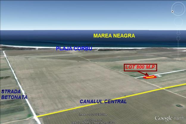 Plaja Corbu-Lot de teren cu priveliste frontala la Marea Neagra - Pret | Preturi Plaja Corbu-Lot de teren cu priveliste frontala la Marea Neagra