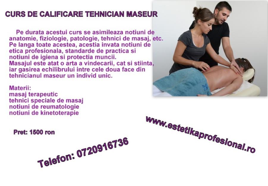 Curs de calificare tehnician maseur - Pret | Preturi Curs de calificare tehnician maseur