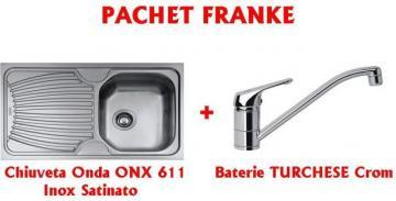 Pachete Promotionale - Bucatarie - Franke Chiuveta ONX 611 + Baterie Turchese Crom - Pret | Preturi Pachete Promotionale - Bucatarie - Franke Chiuveta ONX 611 + Baterie Turchese Crom