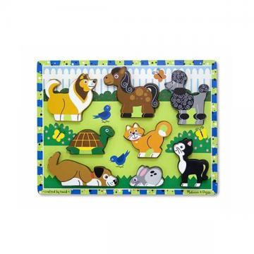 Melissa&amp;Doug - Puzzle in relief animale de companie - Pret | Preturi Melissa&amp;Doug - Puzzle in relief animale de companie