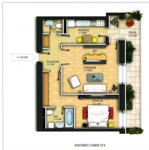 Asmita Gardens, inchiriere apartament 2 camere - Pret | Preturi Asmita Gardens, inchiriere apartament 2 camere