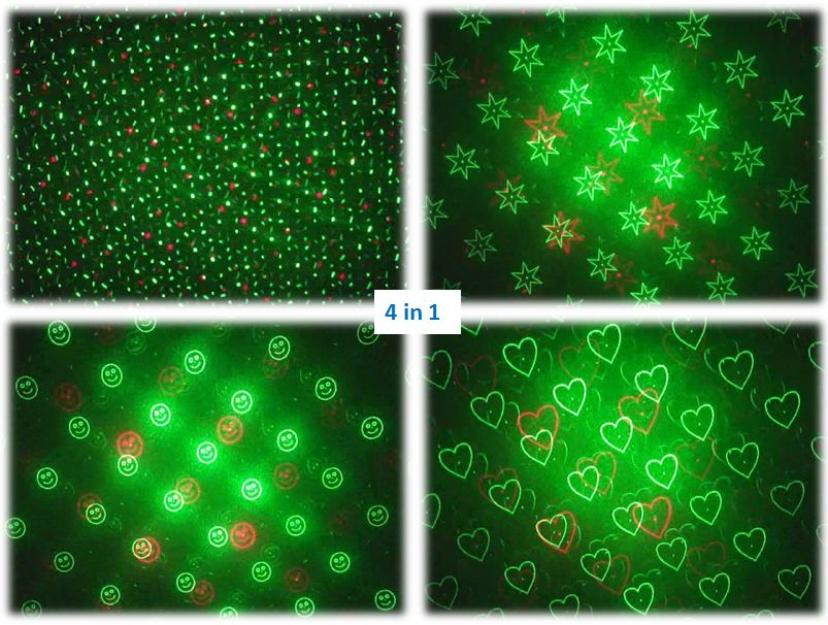 YX-10: Proiector Laser 4 in 1 - 4 pattern-uri proiectate succesiv, sensibil ambiental - Pret | Preturi YX-10: Proiector Laser 4 in 1 - 4 pattern-uri proiectate succesiv, sensibil ambiental