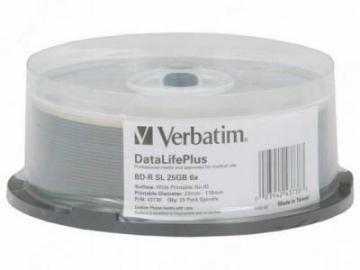 VERBATIM BD-R Single Layer, 6X, 25GB, printabil - no iD, spindle 25 bucati, Verbatim (43771) - Pret | Preturi VERBATIM BD-R Single Layer, 6X, 25GB, printabil - no iD, spindle 25 bucati, Verbatim (43771)