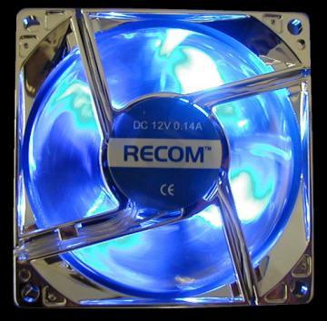 Cooler carcasa Recom 80mm - RC-8025M-BL-LED - Pret | Preturi Cooler carcasa Recom 80mm - RC-8025M-BL-LED