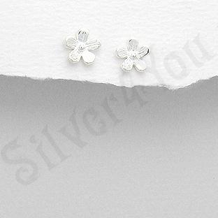 Silver4You.ro - Cercei argint floare alba mici - Pret | Preturi Silver4You.ro - Cercei argint floare alba mici