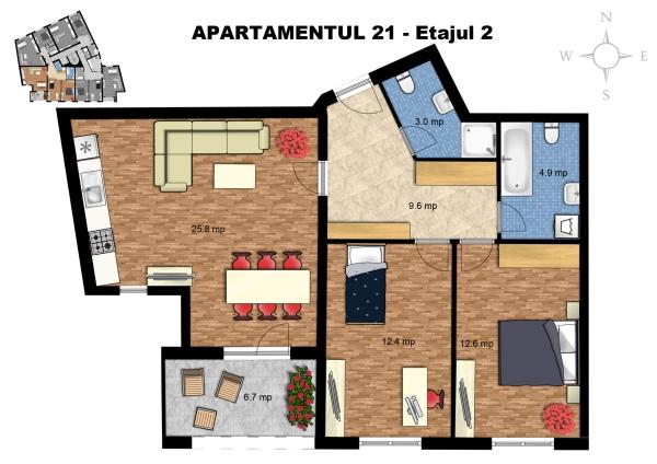 Vanzare apartament 3 camere, 89 mp, zona Unirii-Carol - Pret | Preturi Vanzare apartament 3 camere, 89 mp, zona Unirii-Carol