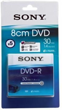 DVD-R Sony 8cm, 30 min, 5 buc./blister, 5DMR30A-BT - Pret | Preturi DVD-R Sony 8cm, 30 min, 5 buc./blister, 5DMR30A-BT