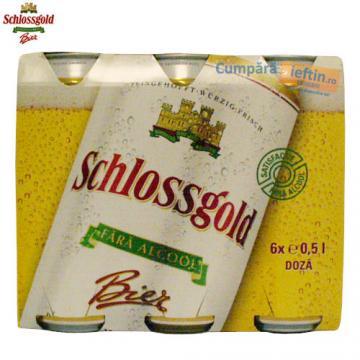 Bere fara alcool Schlossgold Pack 6 doze x 0.5 L - Pret | Preturi Bere fara alcool Schlossgold Pack 6 doze x 0.5 L