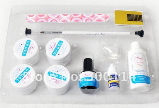 Set gel UV complet pentru aplicarea unghiilor false - Pret | Preturi Set gel UV complet pentru aplicarea unghiilor false