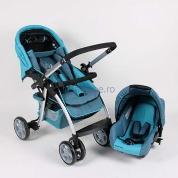 Bambino World - Drive &amp; Walk combi system ALU BLUE + Scoica - Pret | Preturi Bambino World - Drive &amp; Walk combi system ALU BLUE + Scoica