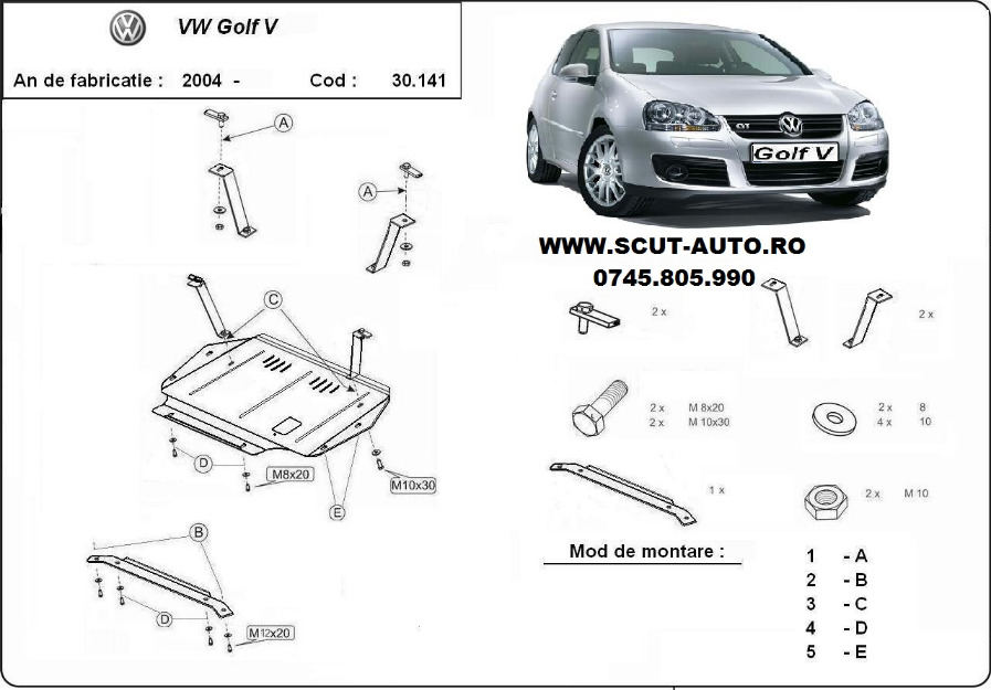 Scut motor Vw Golf 5 - Pret | Preturi Scut motor Vw Golf 5