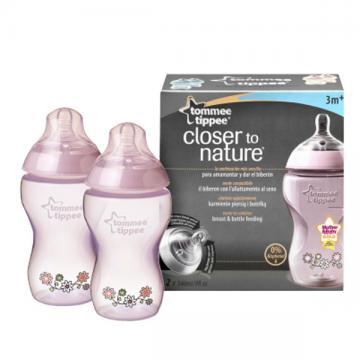 Tommee Tippee - Closer to Nature Biberon Decorat 340 ml x 2 - Pret | Preturi Tommee Tippee - Closer to Nature Biberon Decorat 340 ml x 2