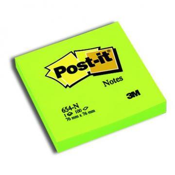 Notite autoadezive Post-itÂ® neon, 76 x 76 mm, 100 file, verde - Pret | Preturi Notite autoadezive Post-itÂ® neon, 76 x 76 mm, 100 file, verde