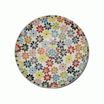 Platou decorativ mozaic art - Flori multicolor - Pret | Preturi Platou decorativ mozaic art - Flori multicolor