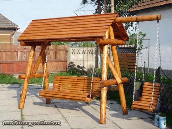Mobilier de gradina din lemn rotund - Pret | Preturi Mobilier de gradina din lemn rotund