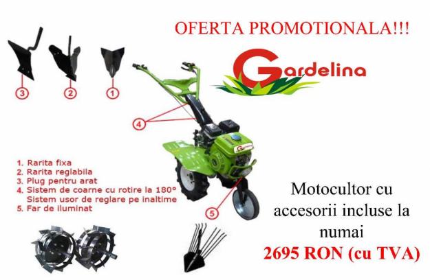 Oferta promo!!! motocultor gardelina gd500 cu accesorii - Pret | Preturi Oferta promo!!! motocultor gardelina gd500 cu accesorii