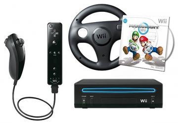 Set accesorii Wii Mario Kart Pack Black (contine Remote Plus Black, Nunchuk Black, Mario Kart + Wii Wheel), Nintendo - Pret | Preturi Set accesorii Wii Mario Kart Pack Black (contine Remote Plus Black, Nunchuk Black, Mario Kart + Wii Wheel), Nintendo