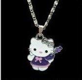 Lantisor Hello Kitty - culoare mov - Pret | Preturi Lantisor Hello Kitty - culoare mov