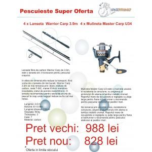 Oferta 4 Mulinete Master Carp U3 si 4 Lansete Warrior Carp - Pret | Preturi Oferta 4 Mulinete Master Carp U3 si 4 Lansete Warrior Carp