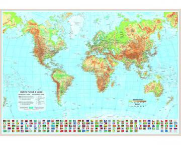 Lumea - Harta Fizica 200x140 cm [PD01] - Pret | Preturi Lumea - Harta Fizica 200x140 cm [PD01]