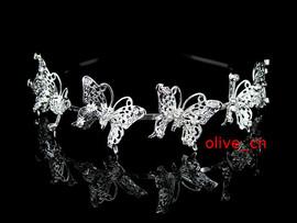 Bentita argintie de par cu fluture - Tiara 6 x Butterfly - Pret | Preturi Bentita argintie de par cu fluture - Tiara 6 x Butterfly