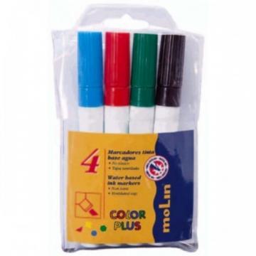 Marker cu cerneala pe baza de apa, pentru copii, 4 culori/set, MOLIN Color Plus - Pret | Preturi Marker cu cerneala pe baza de apa, pentru copii, 4 culori/set, MOLIN Color Plus
