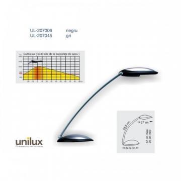 Lampa fluorescenta UNILUX Dolphin - gri metalizat/negru - Pret | Preturi Lampa fluorescenta UNILUX Dolphin - gri metalizat/negru