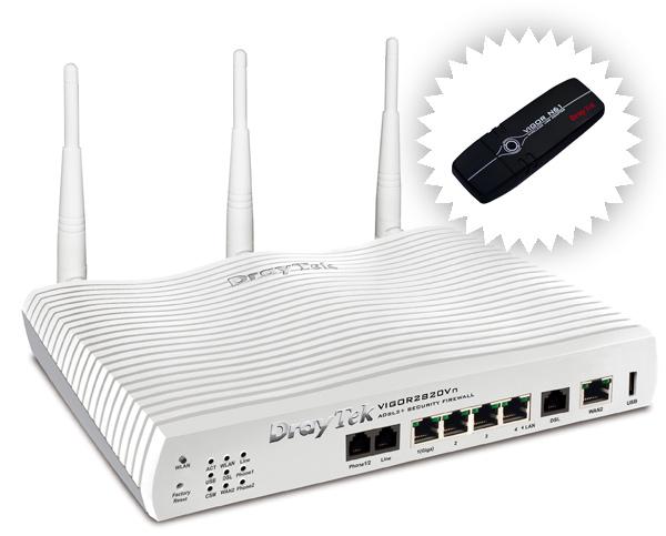 Router wireless DrayTek Vigor2820Vn + Vigor N61 - Pret | Preturi Router wireless DrayTek Vigor2820Vn + Vigor N61