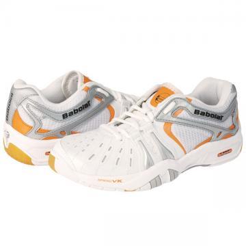 Pantofi sport dama Babolat Shadow white-orange-silver - Pret | Preturi Pantofi sport dama Babolat Shadow white-orange-silver